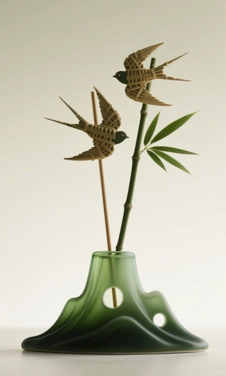 当非遗竹编化作香气飞燕，把山藏进玻璃里