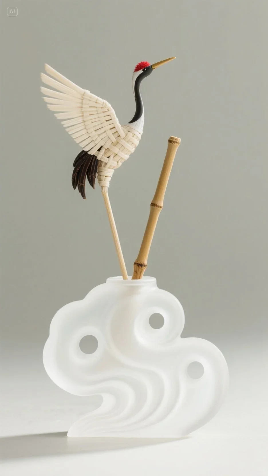 非遗竹编系列· 香气落云端，一只鹤刚刚路过