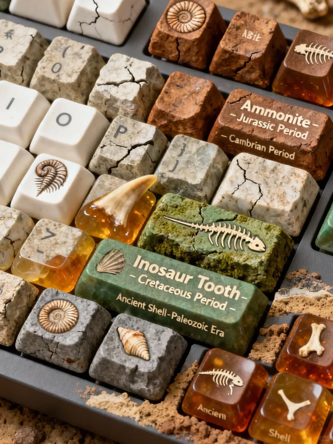 【沉眠纪元｜化石键帽】考古感满分的键盘考现