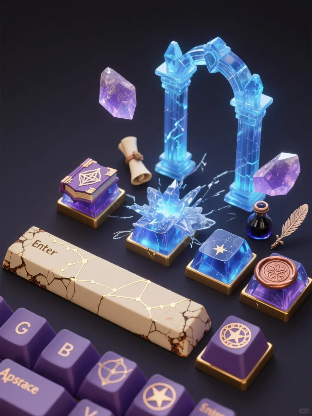 ✨奥术玻璃下的咒语碎片｜Mage 键帽 - Thumbnail 9